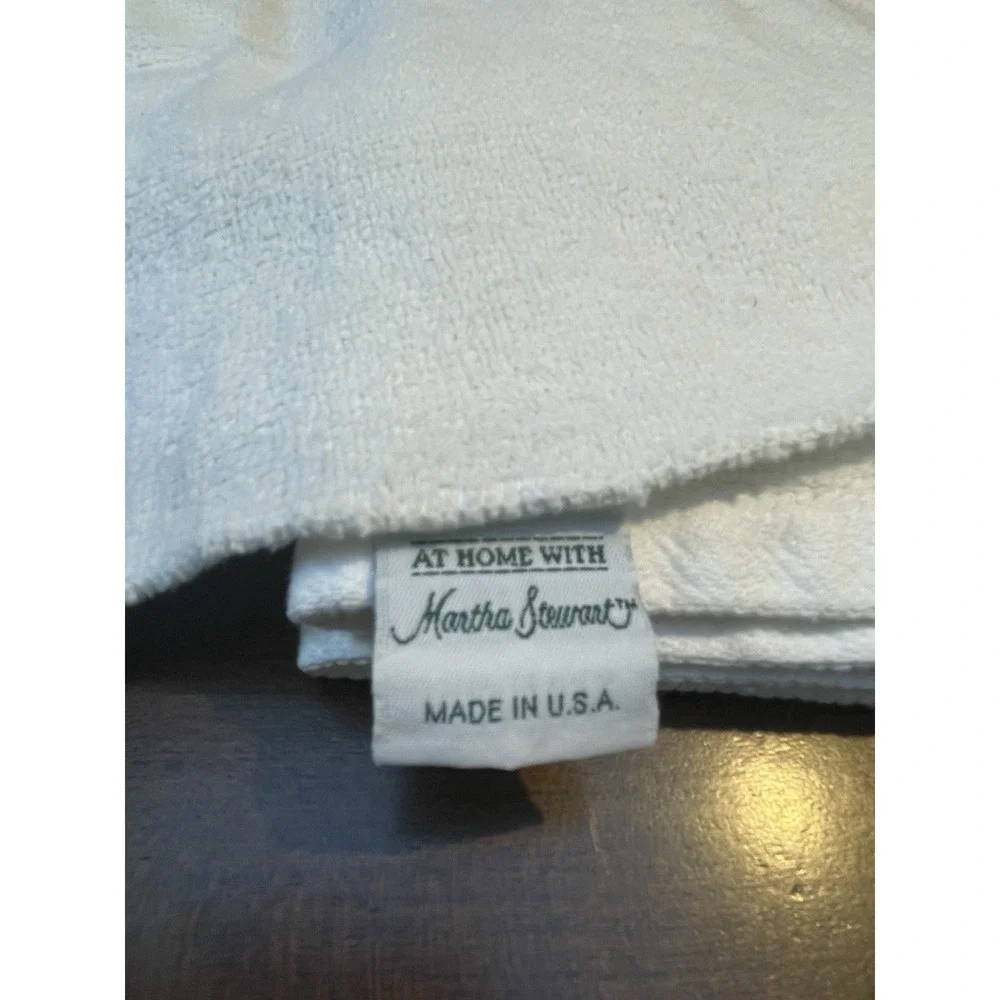 Vintage Kmart Martha Stewart Towel Set 2 Hand 3 Wash Clothes White Pink Rose